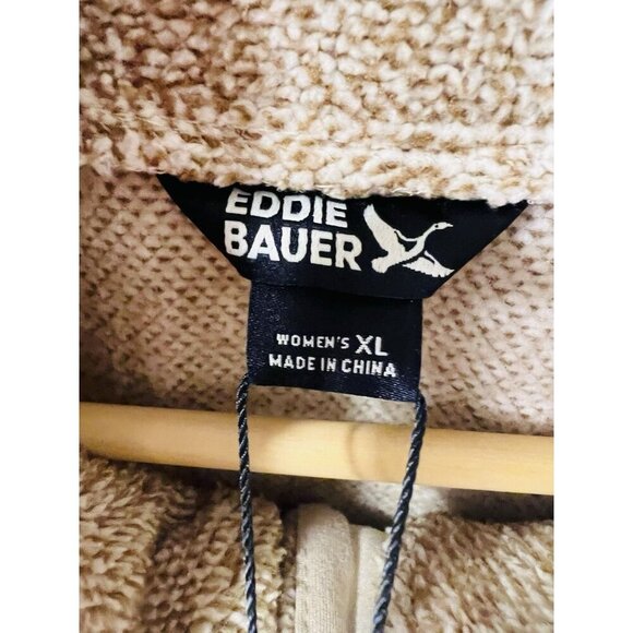 Eddie Bauer Women's Quarter Button Up Pullover Sweater Pumice Size XL NWT - Picture 6 of 9